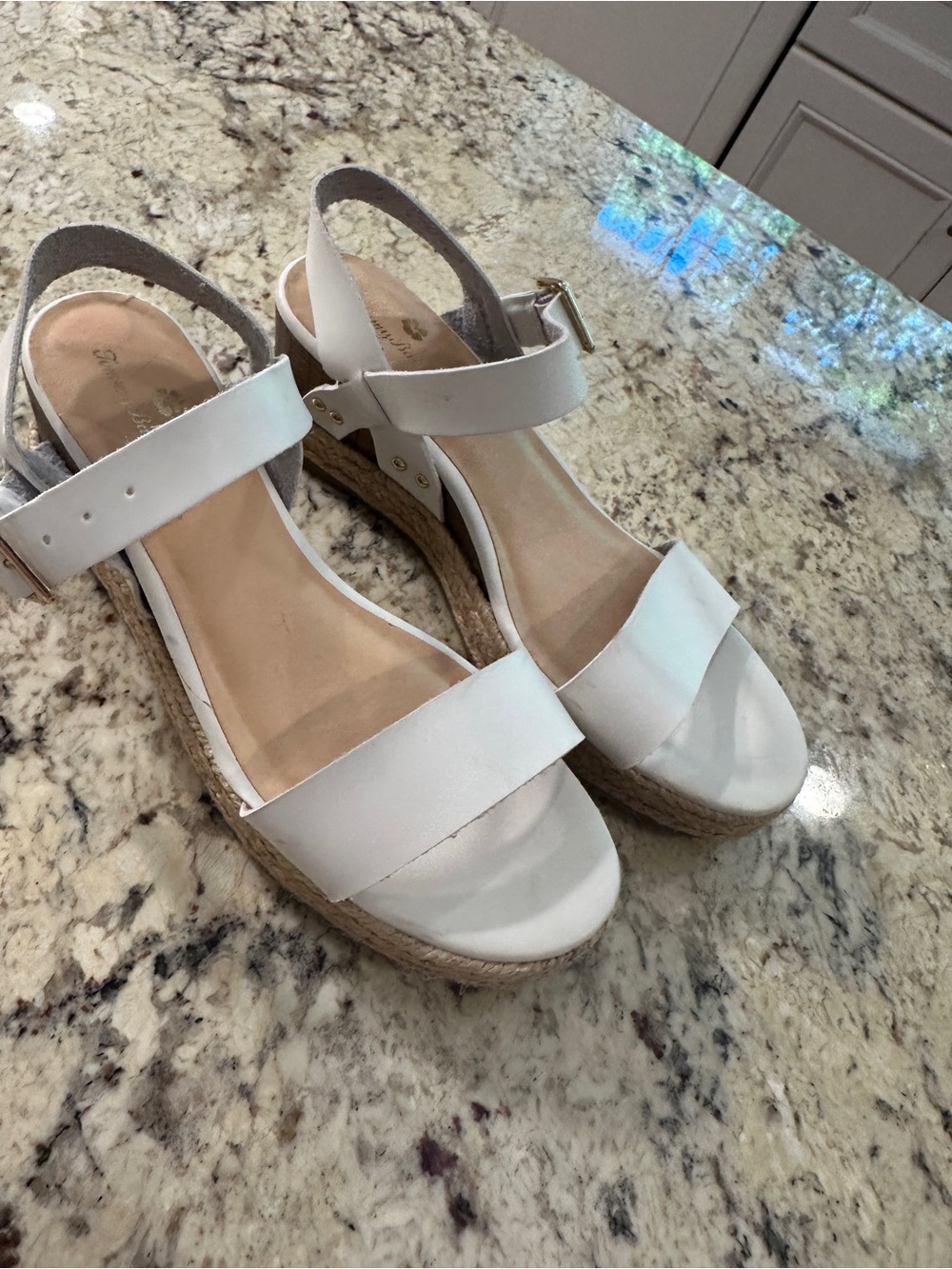 Tommy Bahama White Espadrille Wedge Sandals - Women